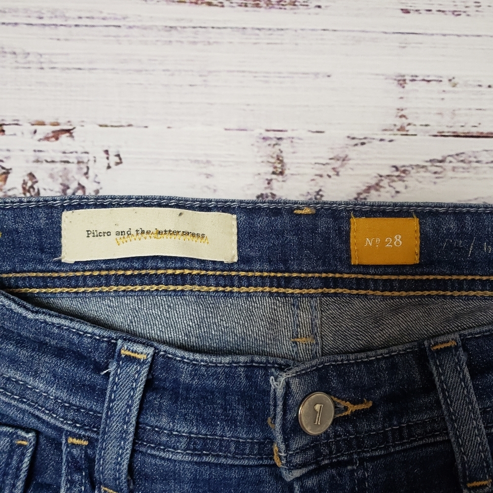 Anthropologie Patchwork Boyfriend Jeans in Two-Tone Blue - Picture 3 of 13